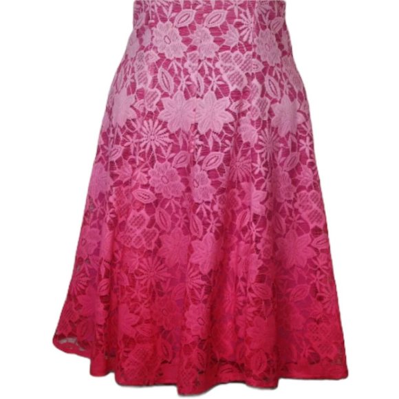 New York and Company womens dress size 0 pink ombre lace fit & flare mini - Picture 7 of 10